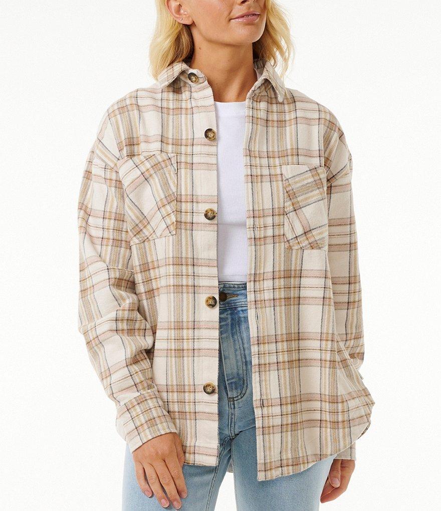 Rip Curl High Tide Long Sleeve Plaid Flannel Shirt Product Image