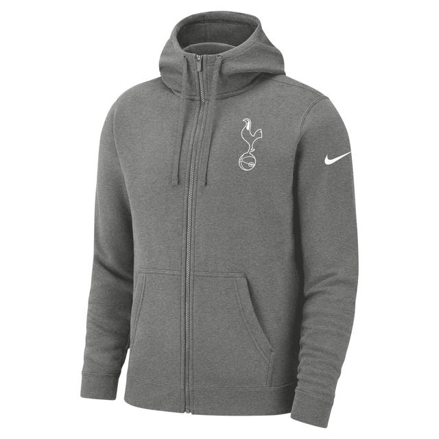 Mens Nike Heather Gray Tottenham Hotspur Club Fleece Full-Zip Hoodie, Size: Large, Grey Product Image