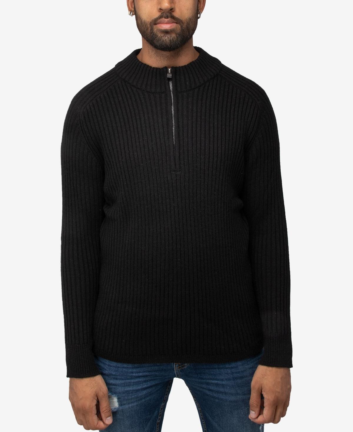 X Ray Mens Ribbed Quarter Zip Sweater - Burgundy Product Image