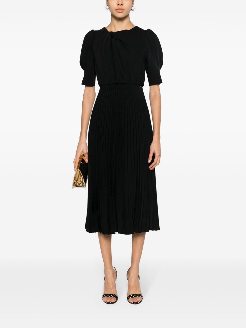 pleated crepe midi dress Product Image