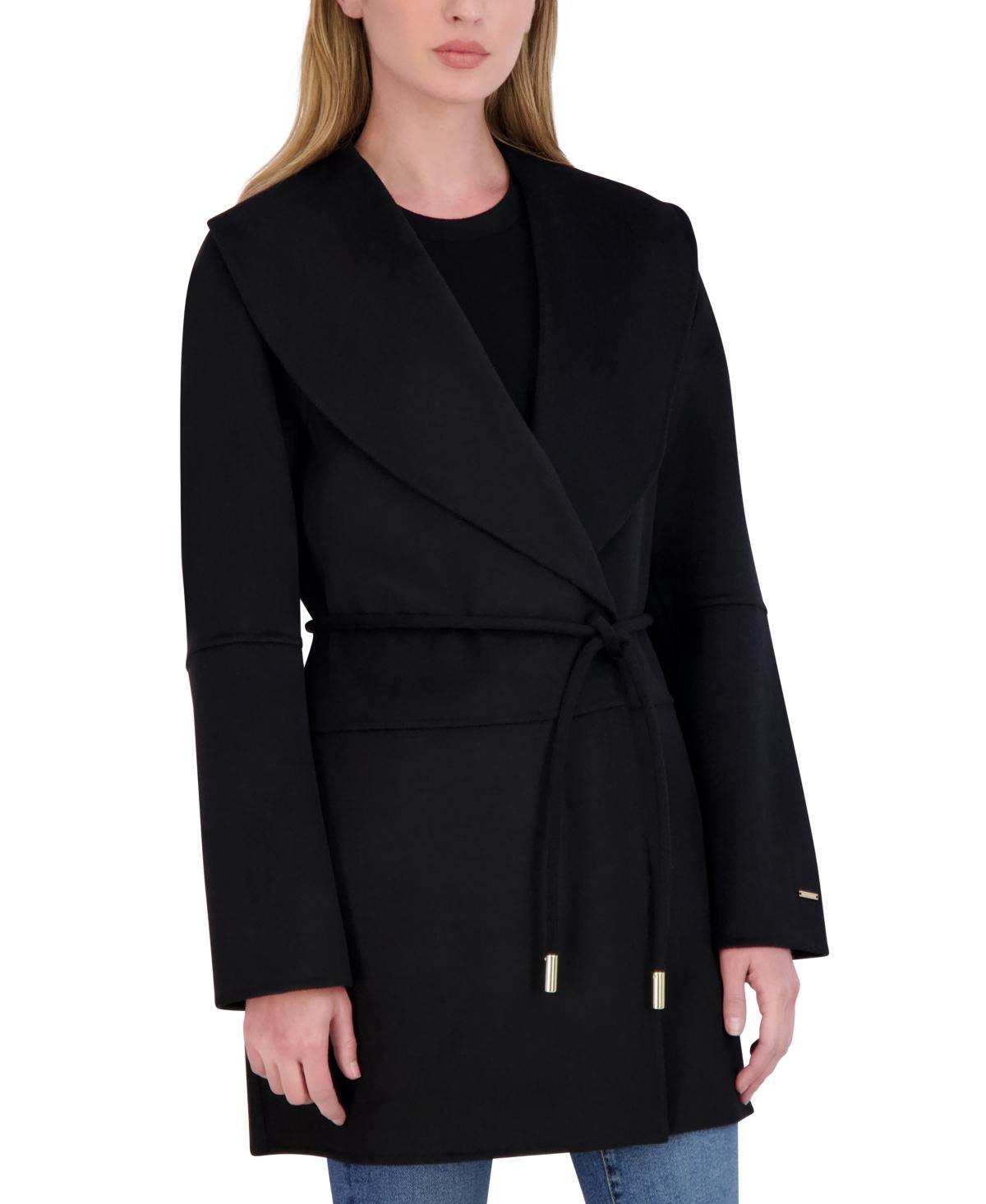 Tahari Womens Doubled-Faced Rope Belted Wrap Coat Product Image