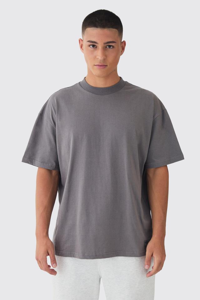 Man Oversized Extended Neck Heavyweight T-shirt | boohooMAN USA Product Image