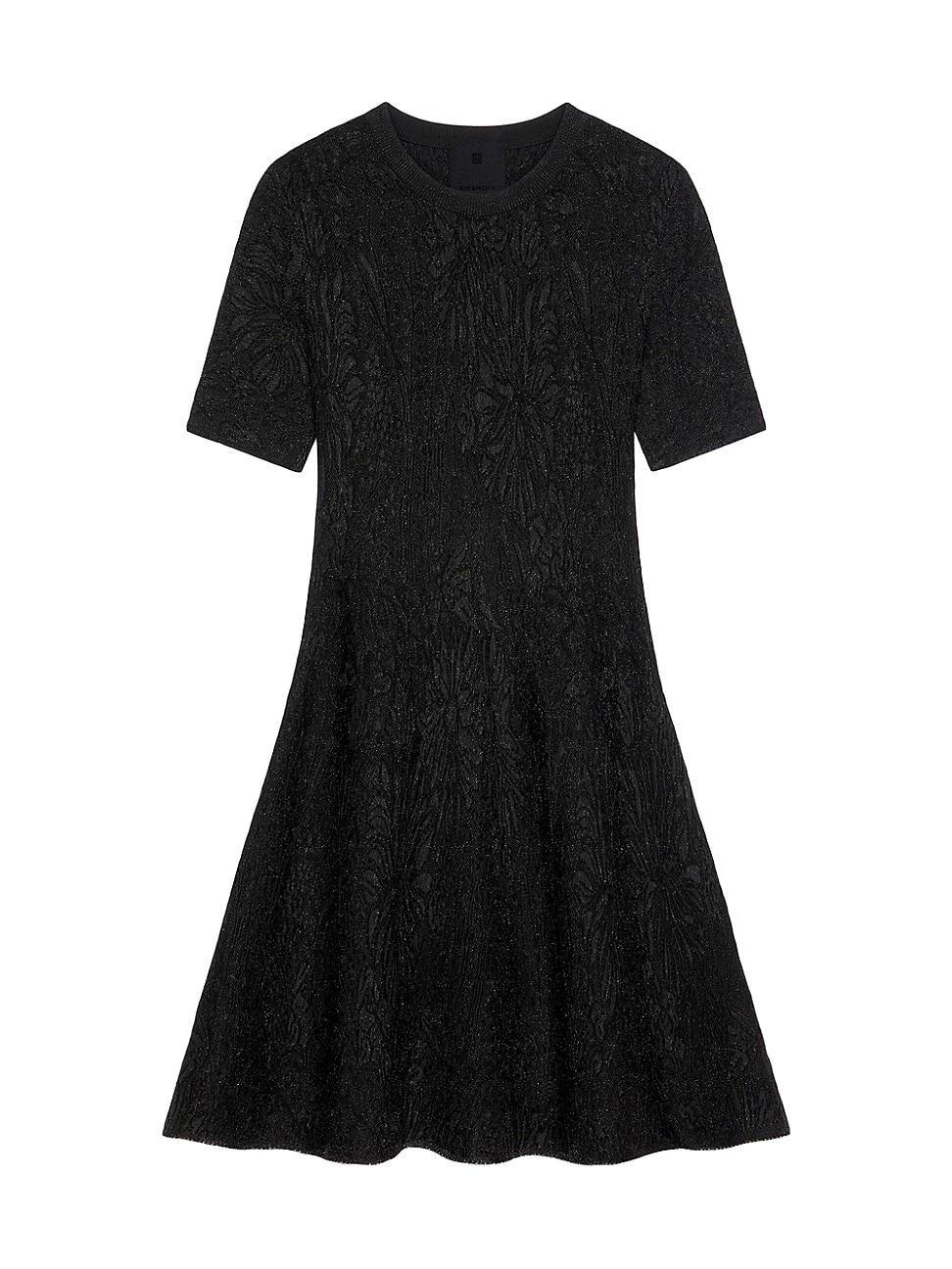 Givenchy Metallic Floral Jacquard Fit & Flare Dress Product Image