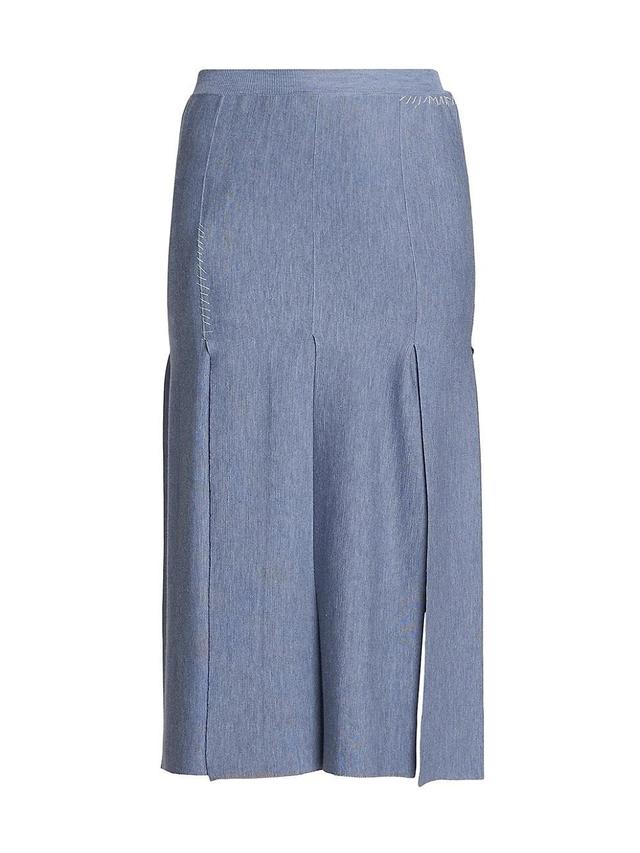 Womens Fringe Wool & Silk Midi-Skirt Product Image