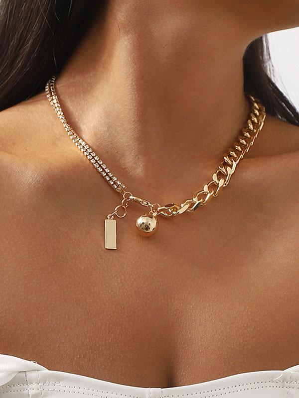 Chains Geometric Rhine Stones Necklaces Accessories Product Image