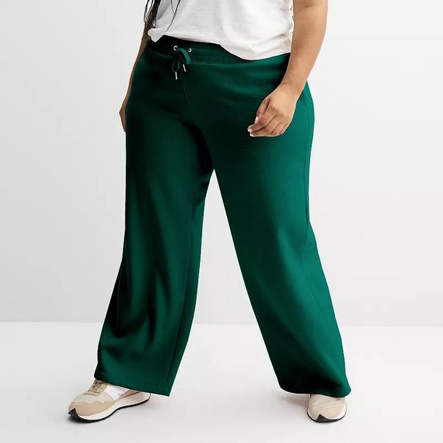 Plus Size Sonoma Goods For Life Fleece Wide Leg Pants, Womens Product Image