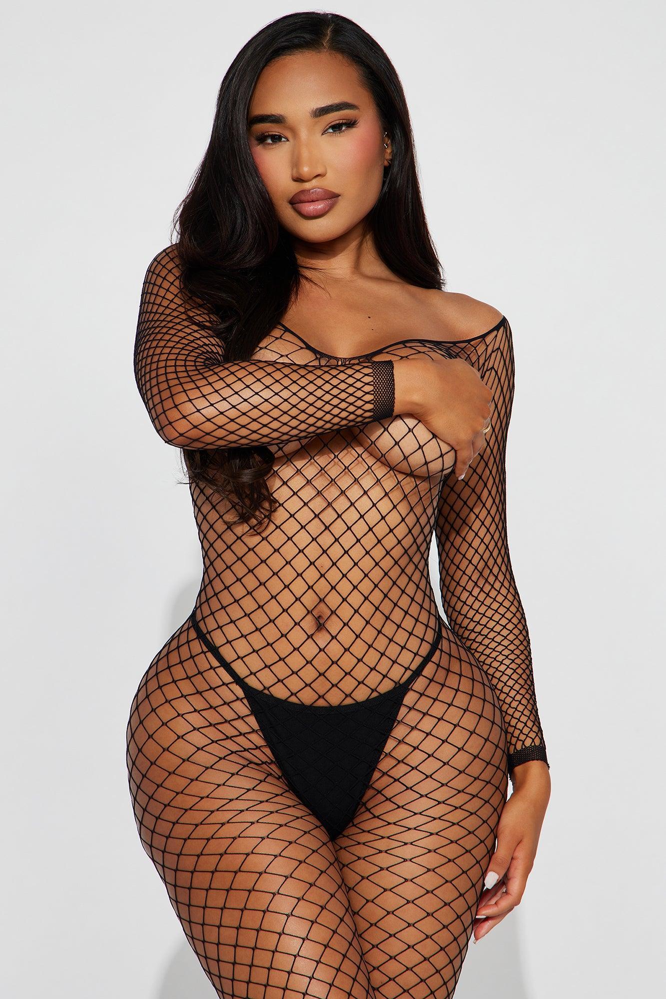 Catch Me If You Can Fishnet Bodystocking - Black Product Image