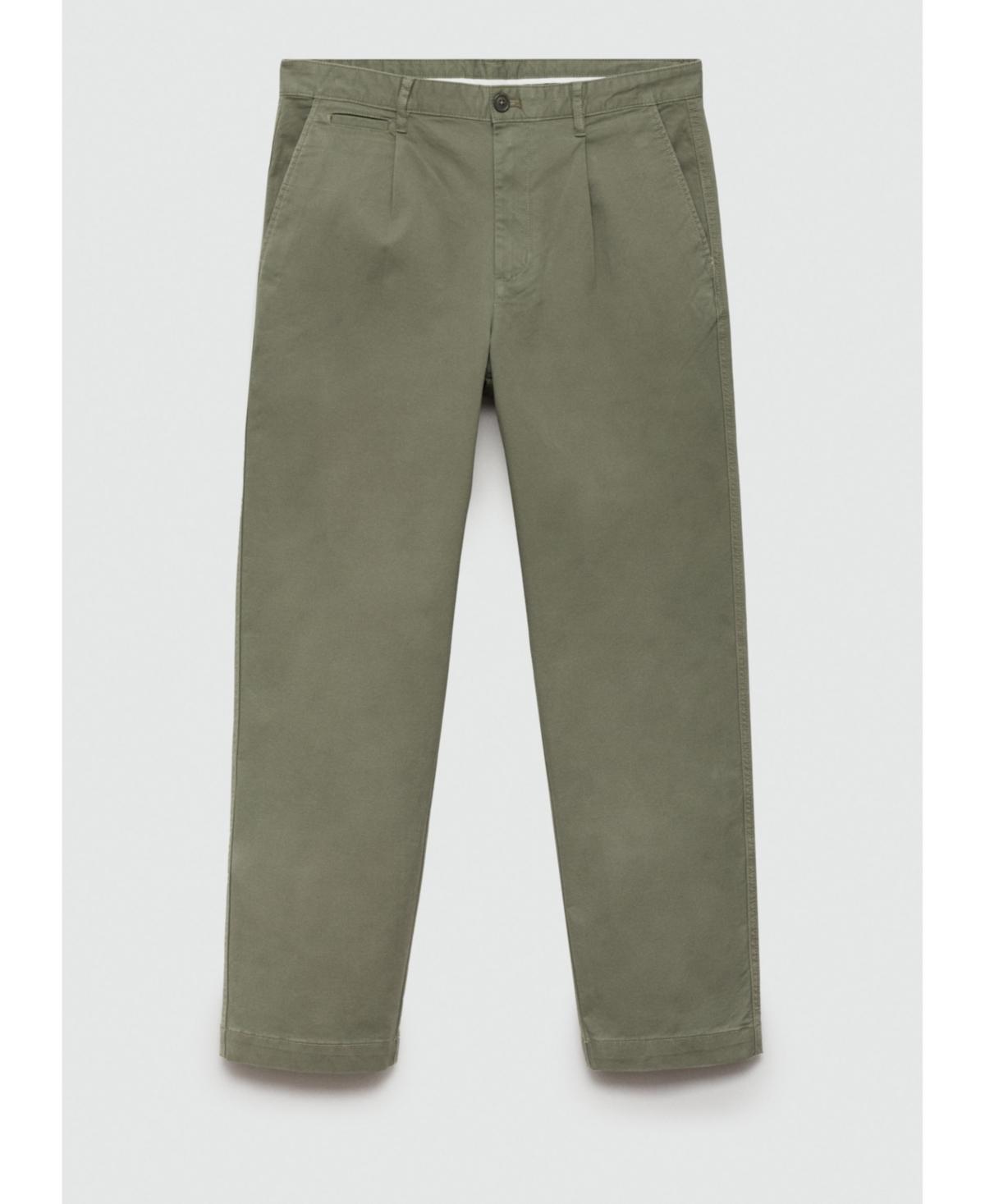 Mango Mens Pleated Cotton Trousers Product Image