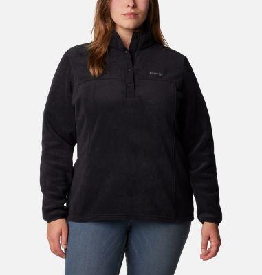 Columbia Plus Size Benton Springs 12 Snap Pullover (Black) Women's Long Sleeve Pullover Product Image