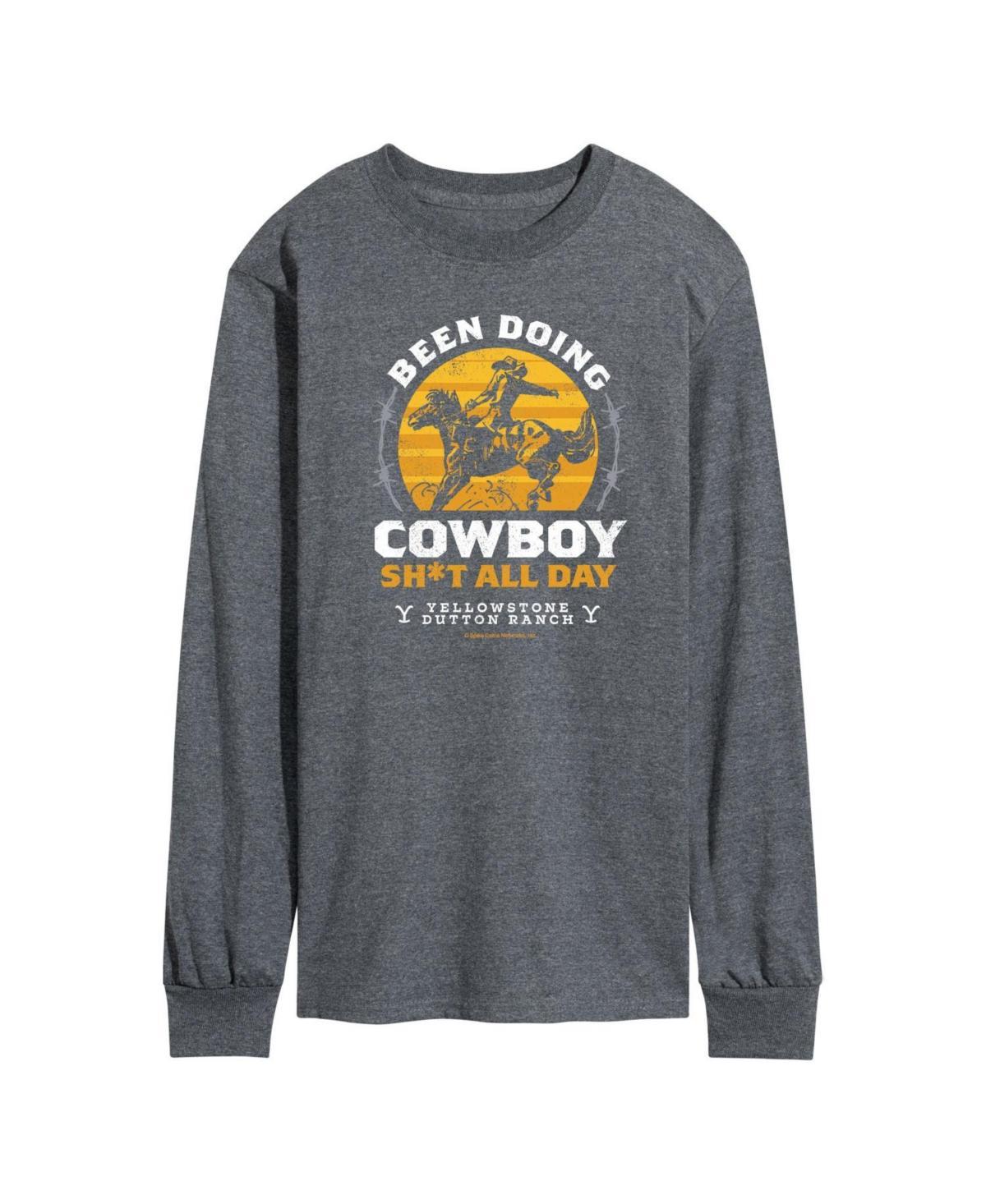 Mens Yellowstone All Day Cowboy Long Sleeve T-shirt Product Image