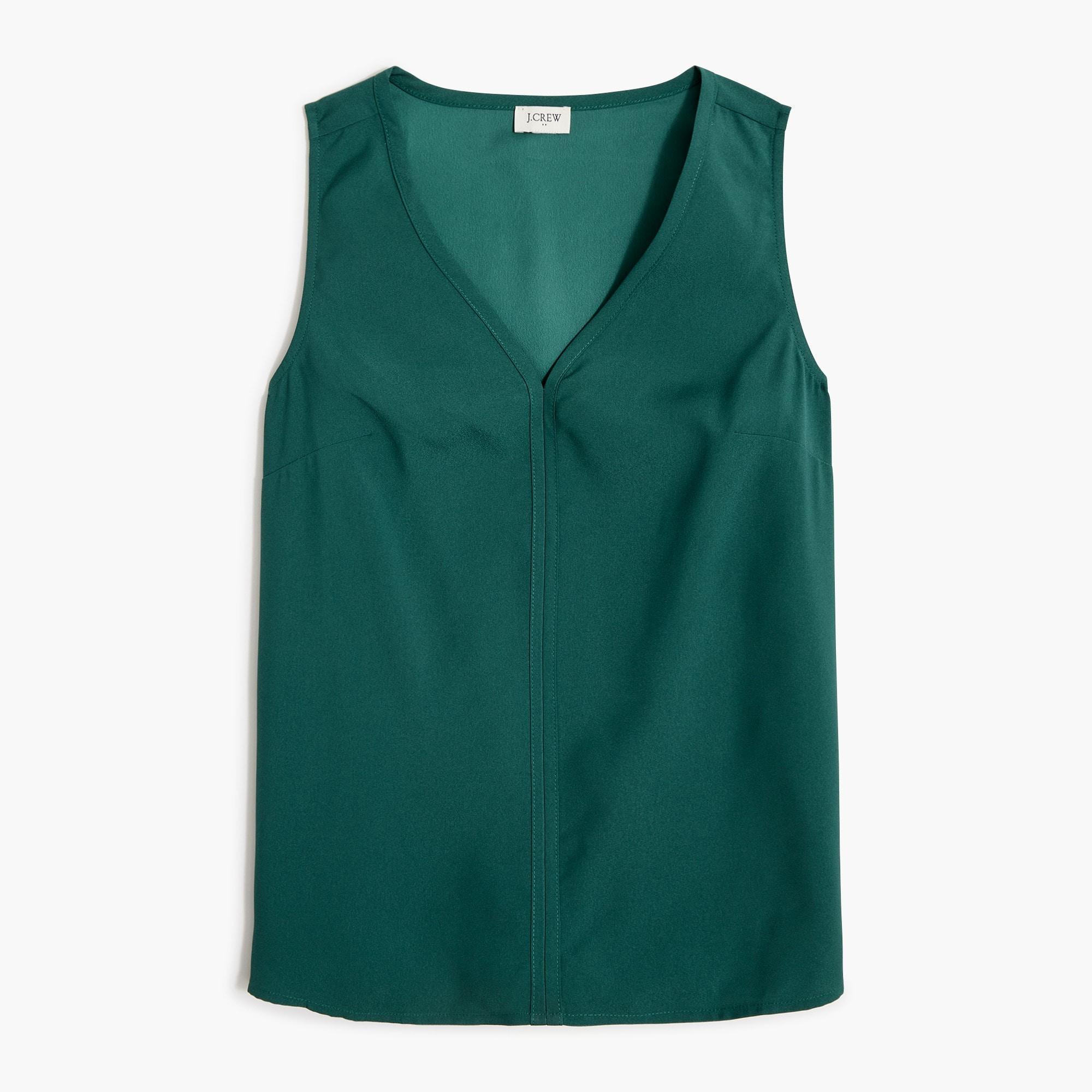 Sleeveless V-neck crepe shell Product Image