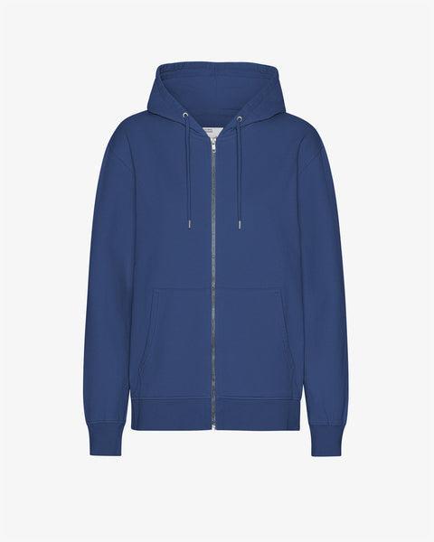 Classic Organic Zip Hood - Marine Blue Product Image