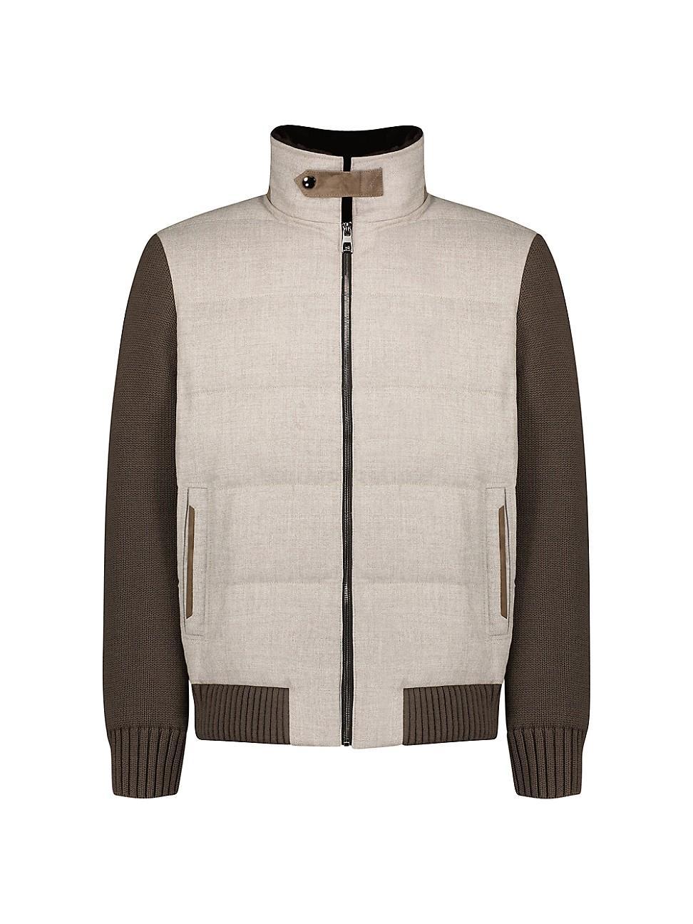 Mens Wool And Cashmere Blend Jacket With Shearling Trim Product Image