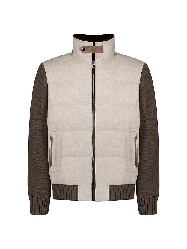 Mens Wool And Cashmere Blend Jacket With Shearling Trim Product Image