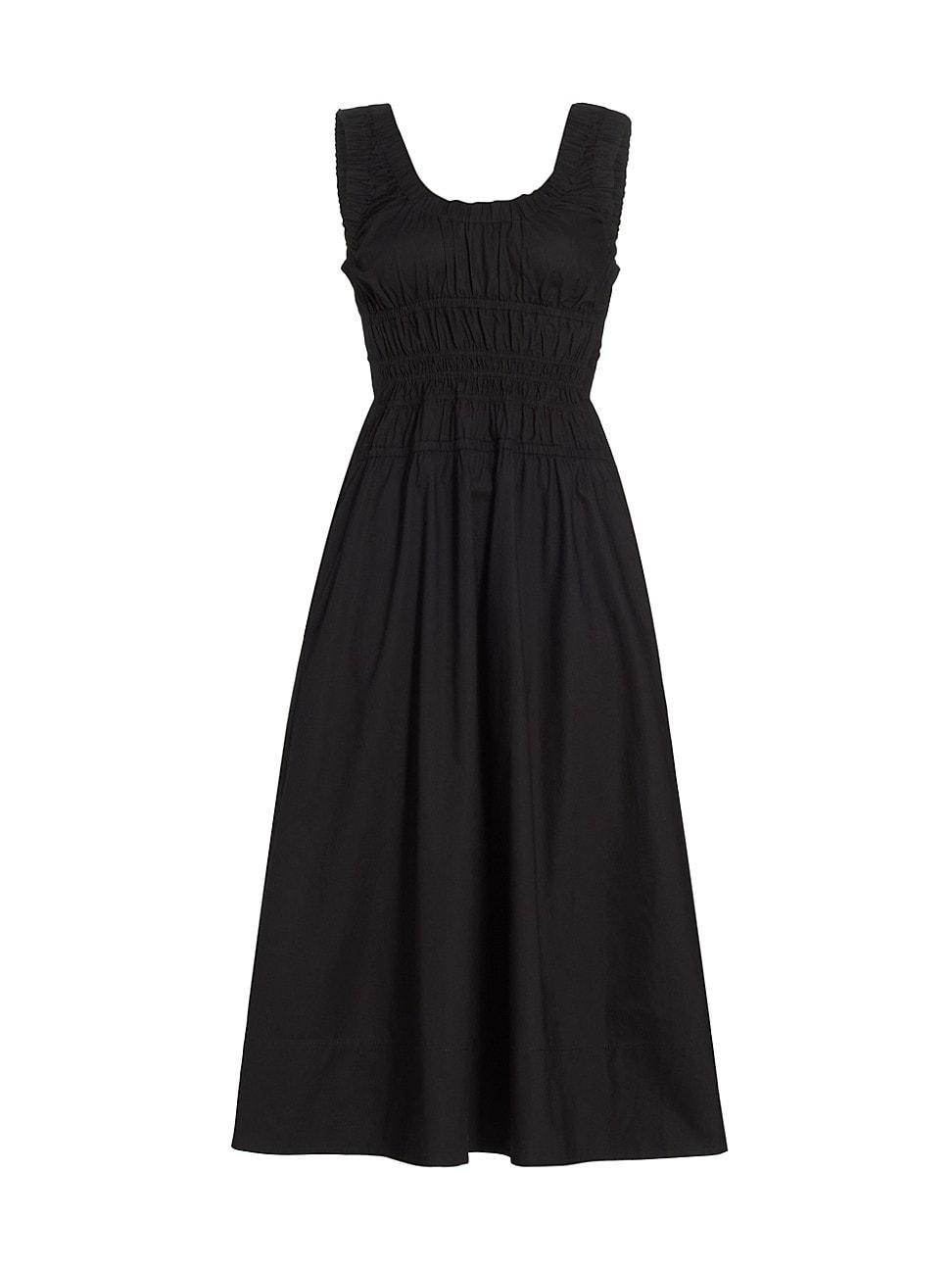 Poplin Gathered Midi Dress Product Image