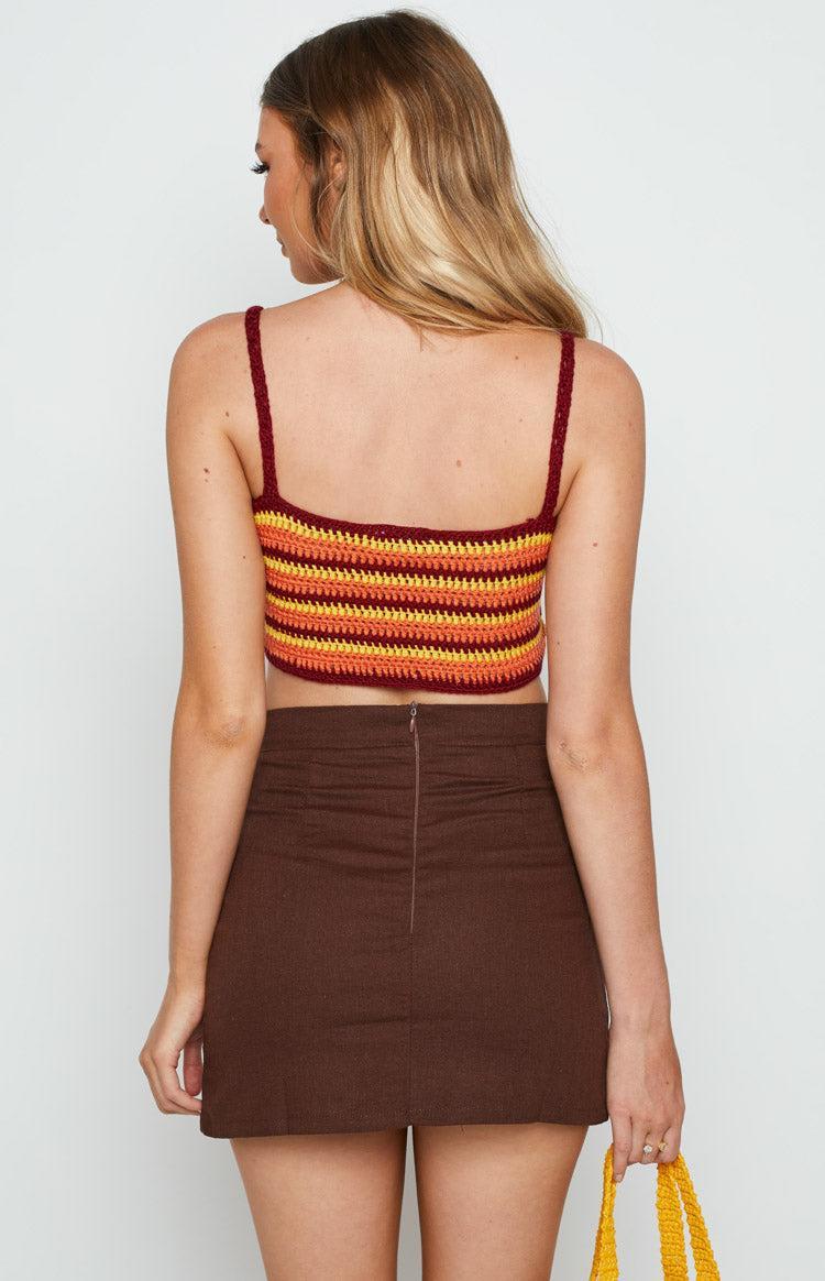 Nova Orange Crochet Top Product Image