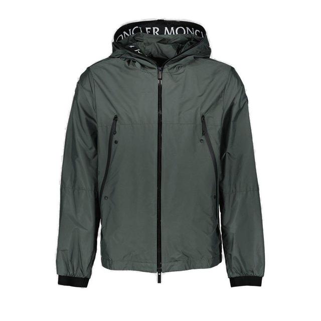 MONCLER Junichi Logo Printed Hooded Jacket In Green Product Image