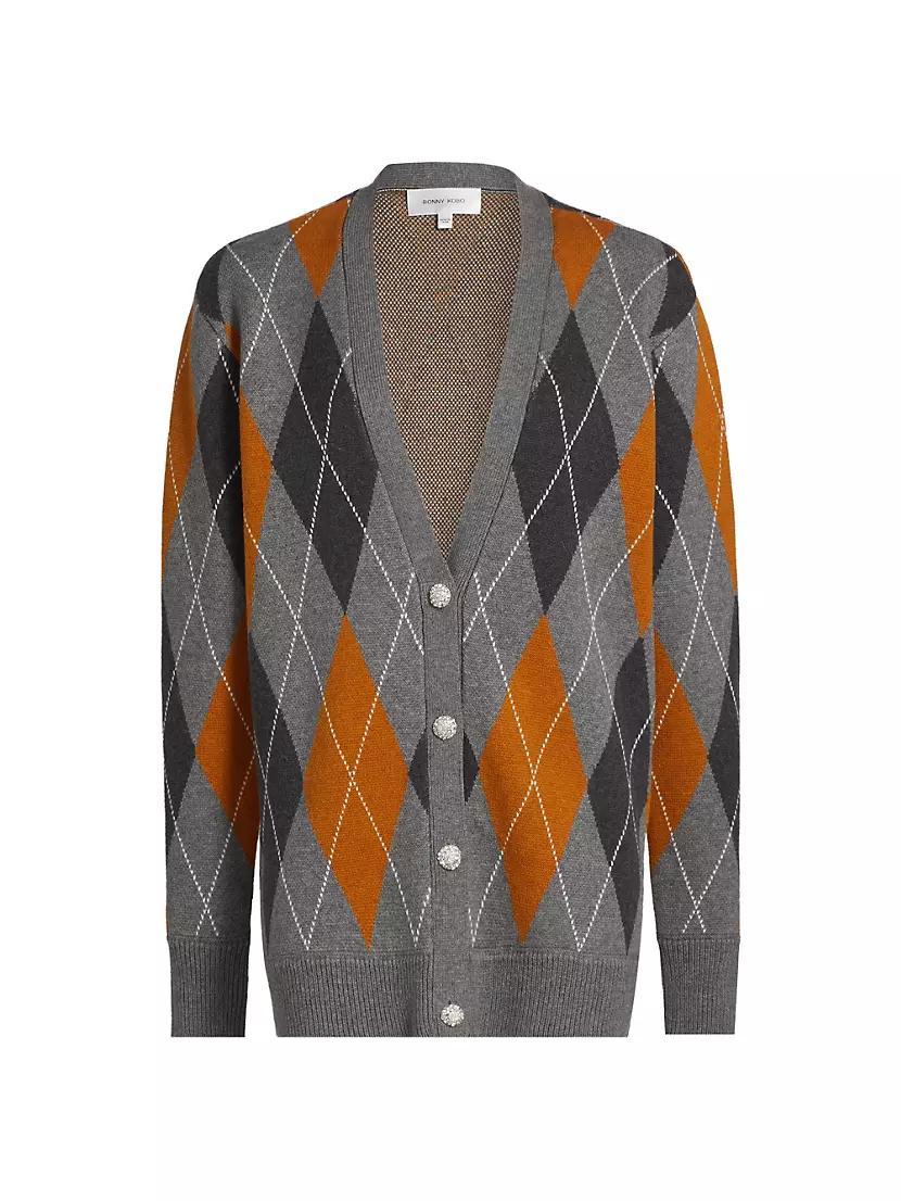 Abarne Argyle Wool-Cotton Cardigan Product Image