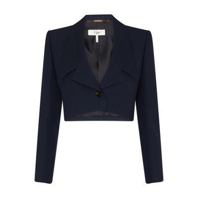 Short Wool Spencer Jacket In Blue Product Image