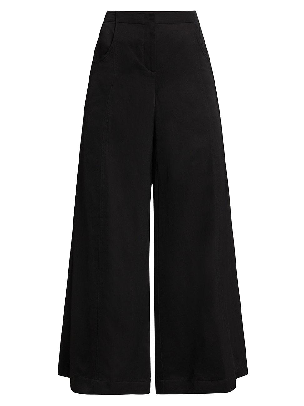 Womens Demie Linen-Blend Straight-Leg Pants product image