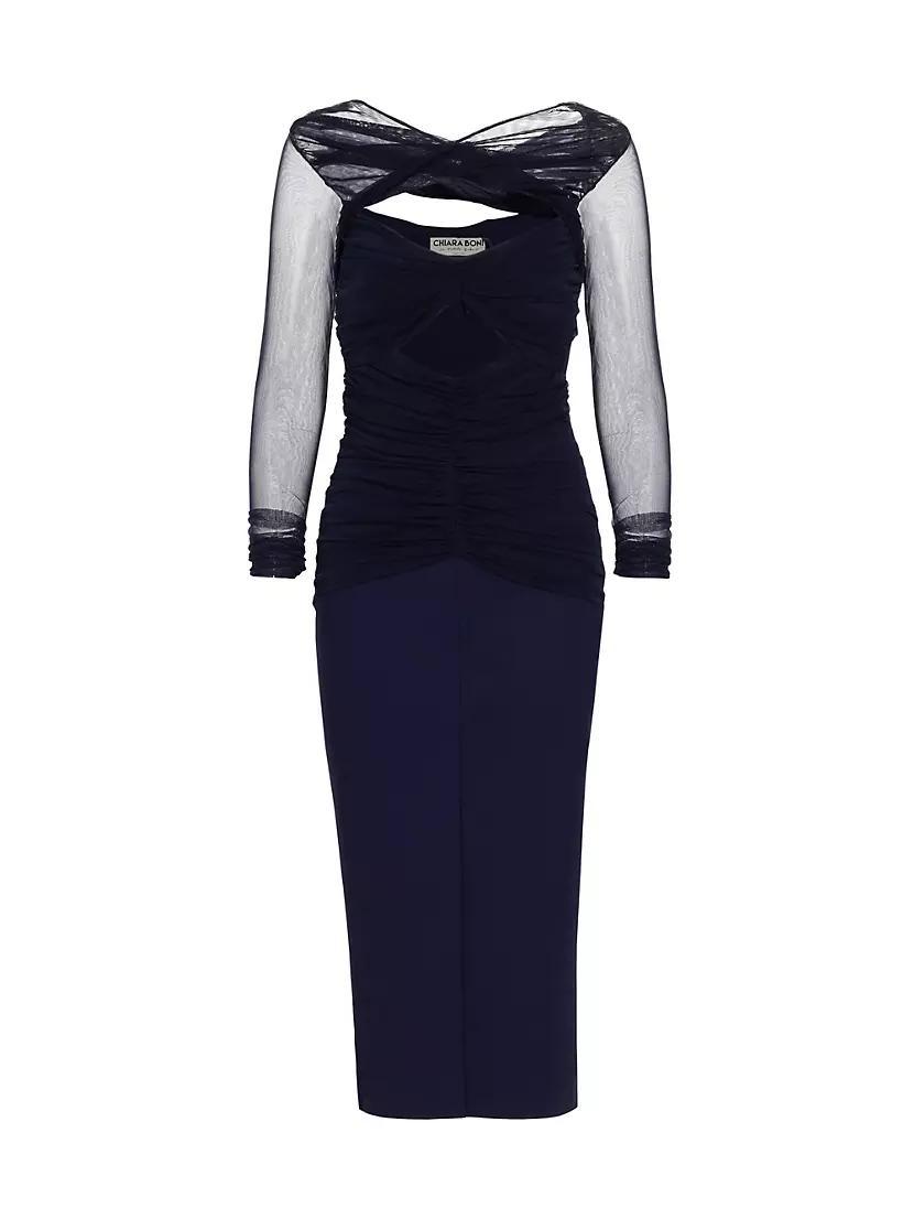 Leitha Mesh Cut-Out Midi-Dress Product Image