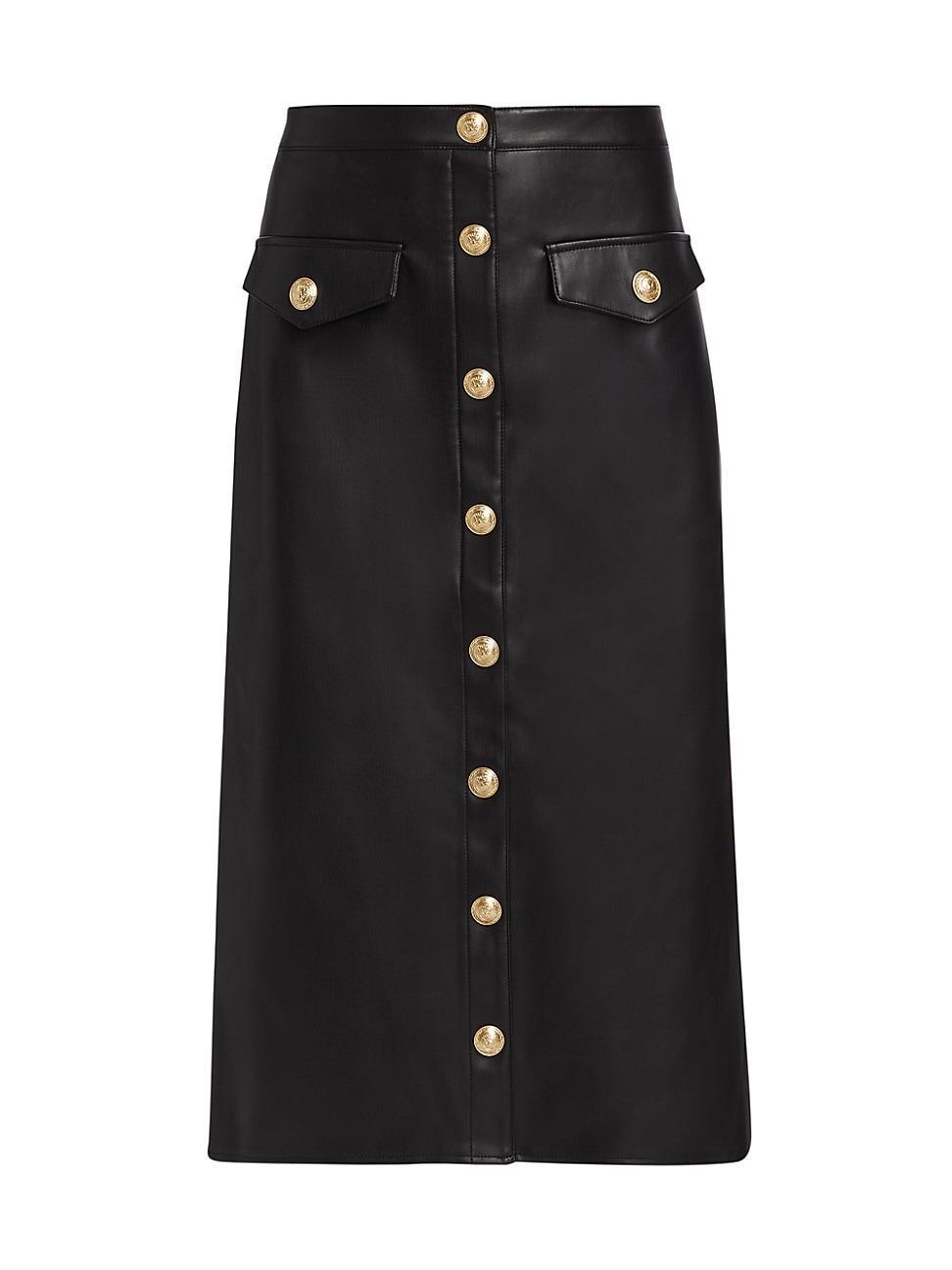 Milan Faux Leather Midi Skirt Product Image