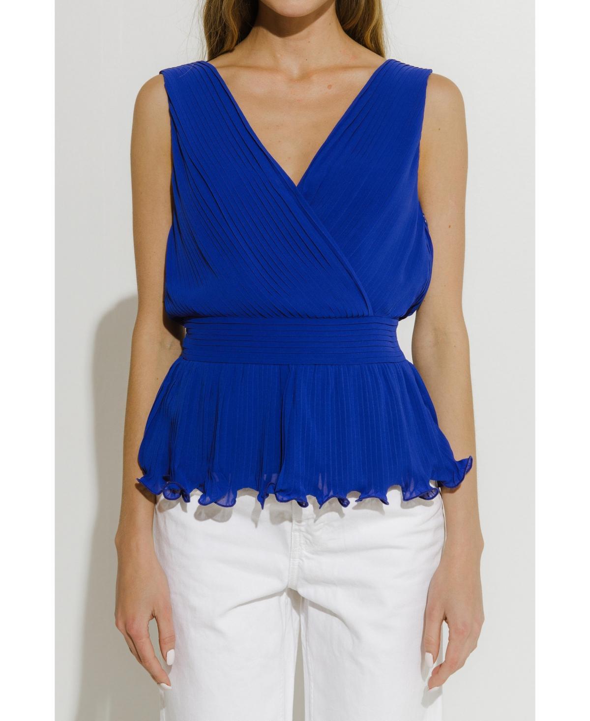 endless rose Womens Pleated Peplum Top Product Image