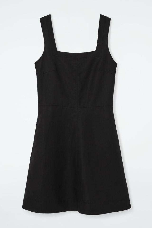 SQUARE-NECK MINI PINAFORE DRESS Product Image