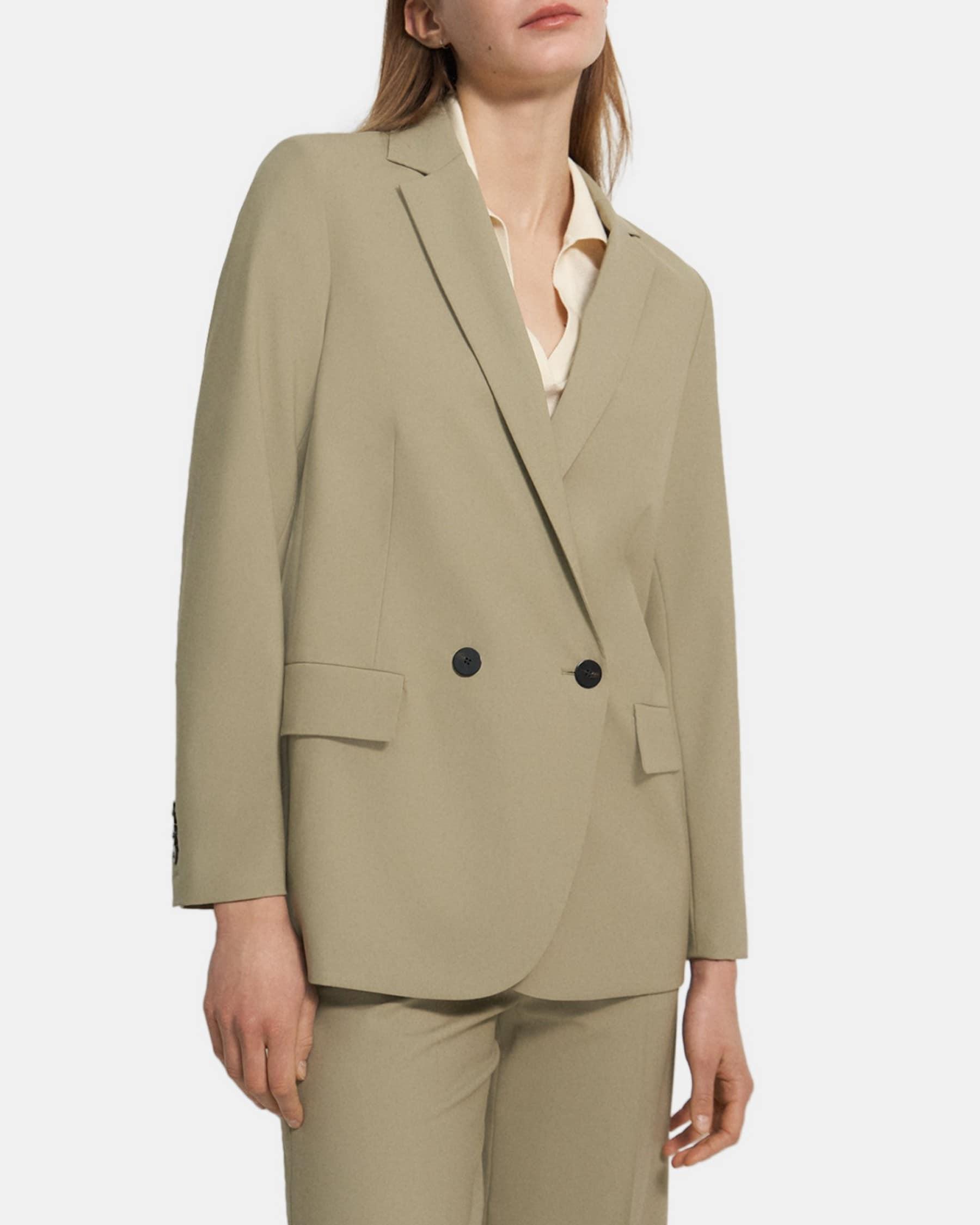 Oversized Straight Blazer in Stretch Wool Product Image