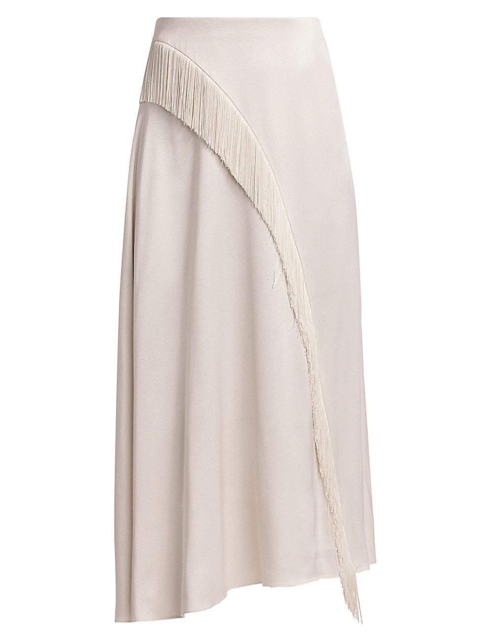 Vince Asymmetric Fringe Midi Skirt Product Image