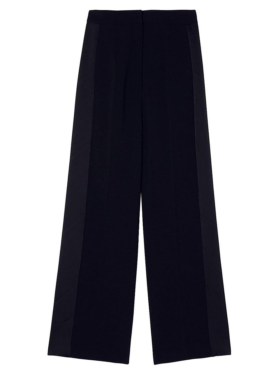 Womens Wide-Leg Satin Side Stripe Trousers Product Image