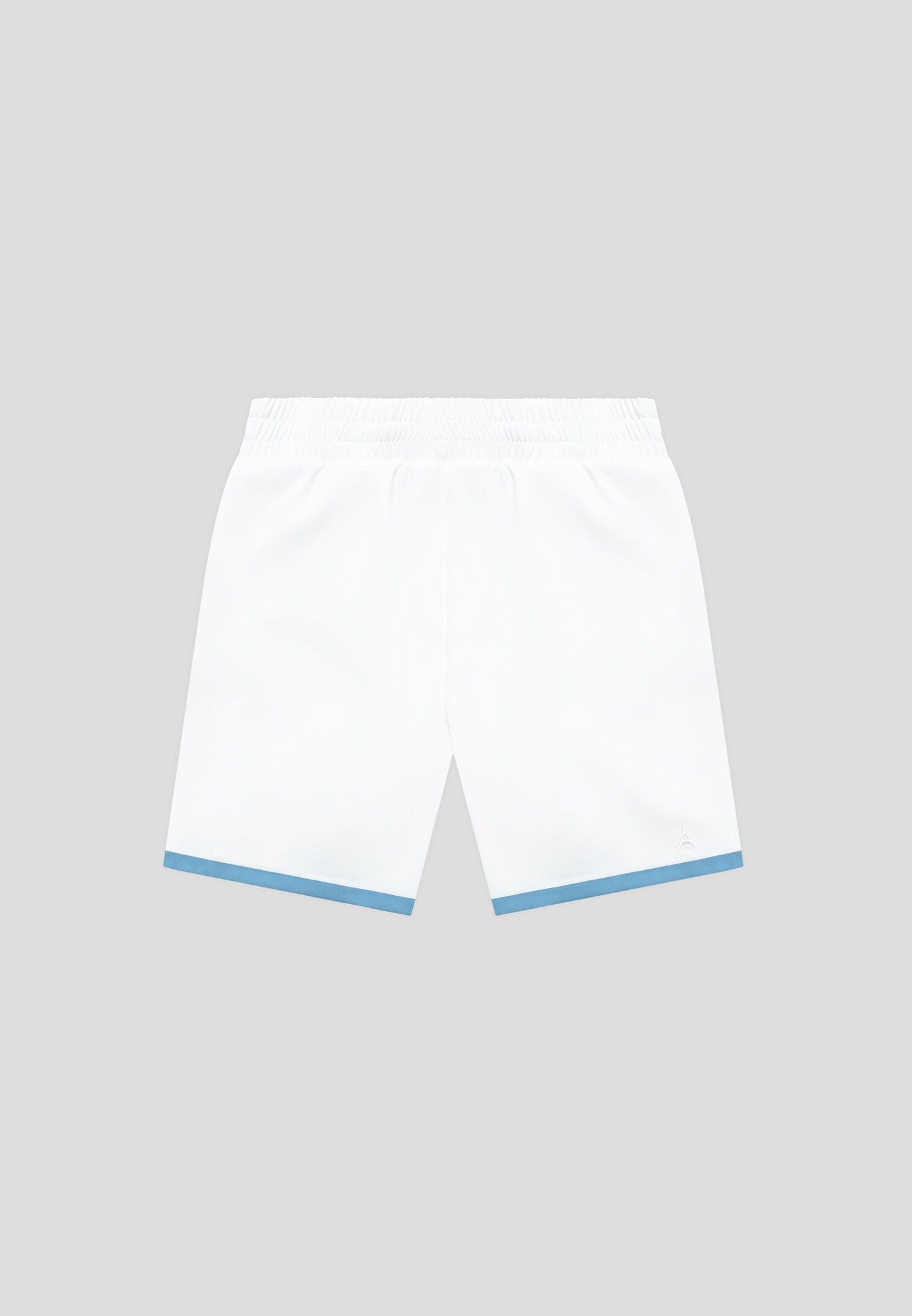 Contrast Border Shorts - White/Blue Male Product Image