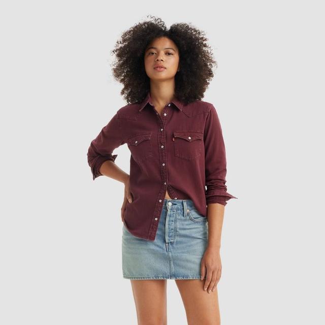 Levis Womens Long Sleeve Ultimate Western Button-Down Shirt - Windsor Wine Product Image