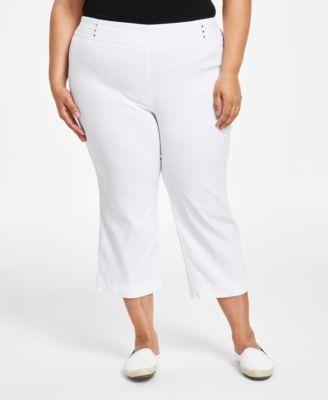 Plus Size Tummy Control Pull-On Capri Pants, Created for Macy's Product Image