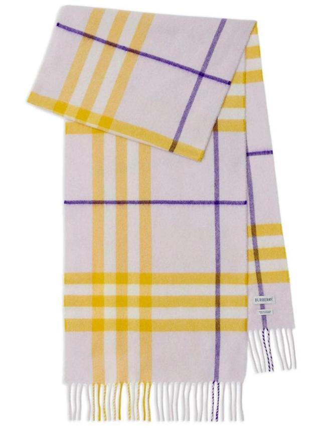 BURBERRY Giant Check Cashmere Scarf In Violet Product Image