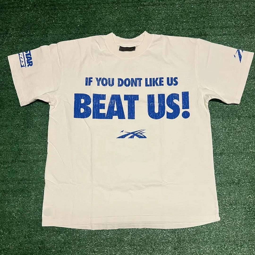 Vintage Hellstar Beat Us Graphics Printed Cotton T-Shirt Product Image