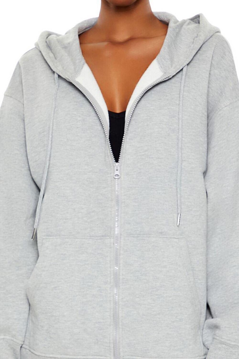 Oversized Fleece Zip-Up Hoodie | Forever 21 Product Image