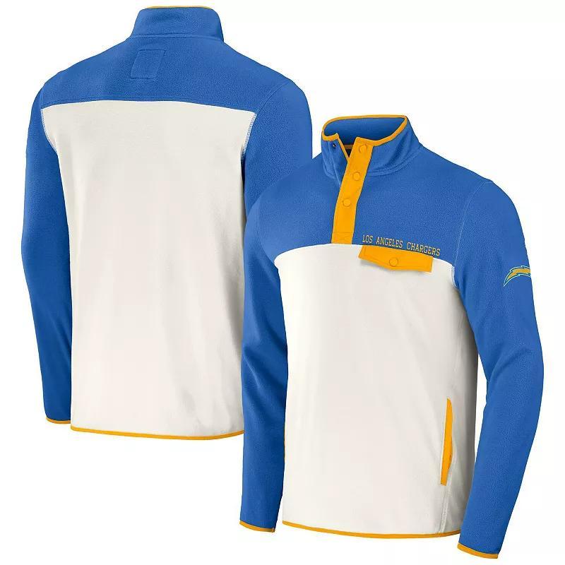 Mens NFL x Darius Rucker Collection by Fanatics Powder Blue/Cream Los Angeles Chargers Micro Fleece Quarter-Snap Jacket Product Image