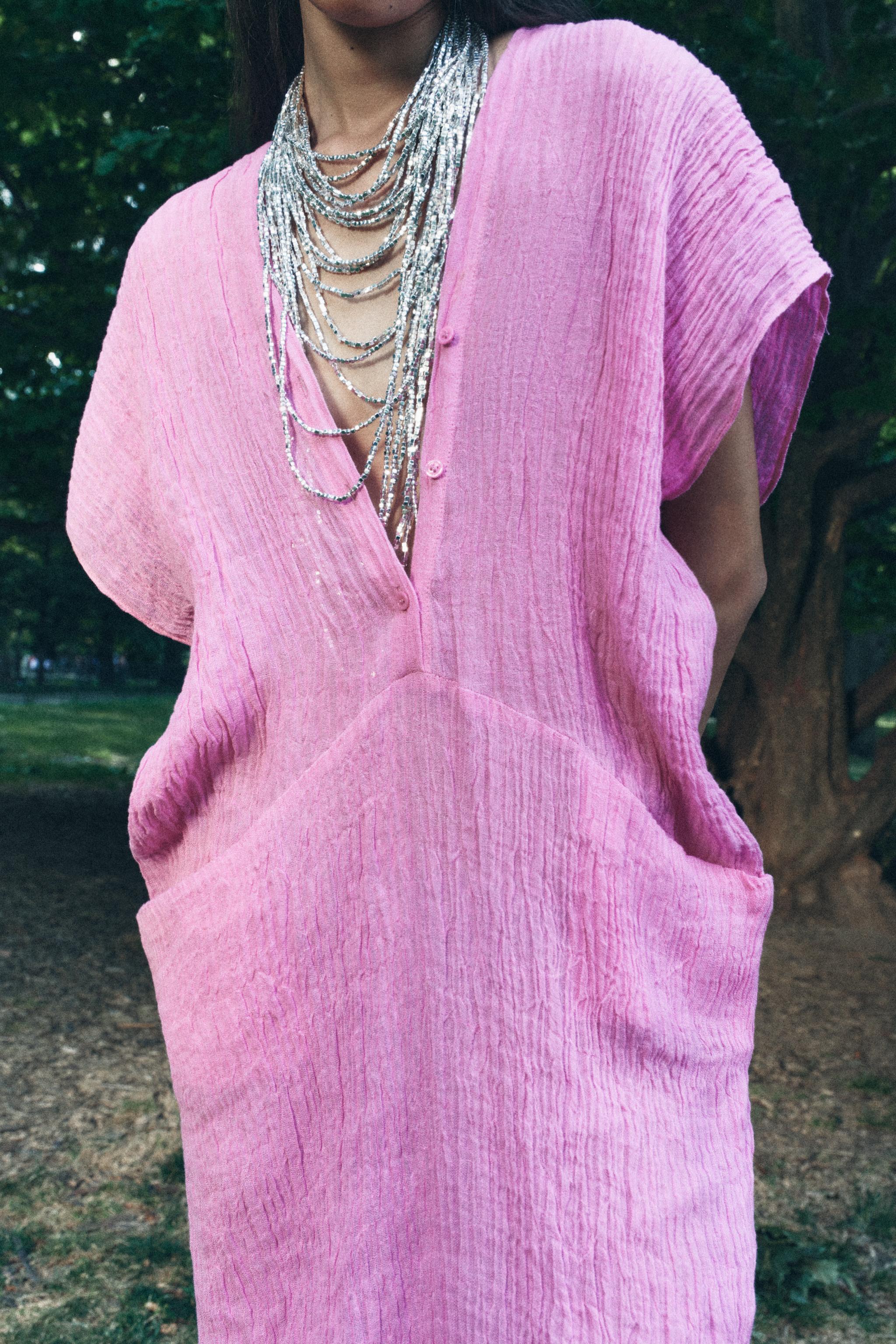 100% LINEN TUNIC DRESS ZW COLLECTION Product Image