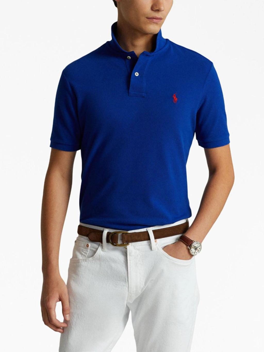 Polo Pony Cotton Polo Shirt In Blue Product Image