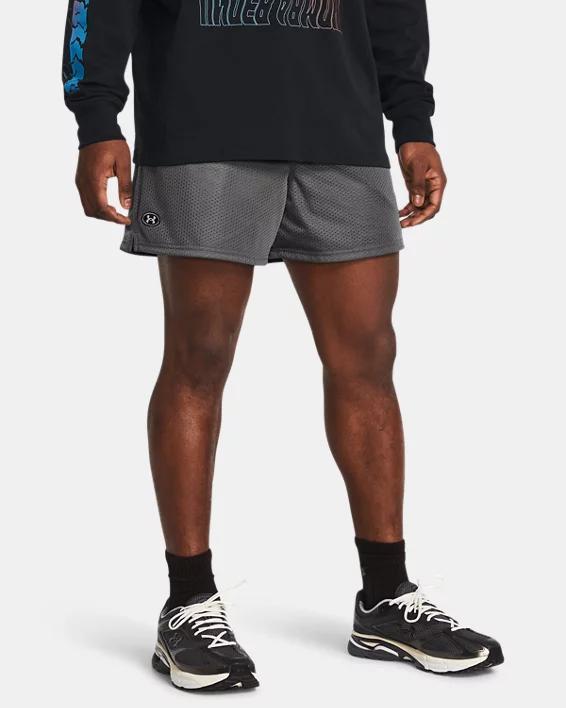 Under Armour Mens Under Armour Essential Mesh Shorts - Mens White/Black Product Image