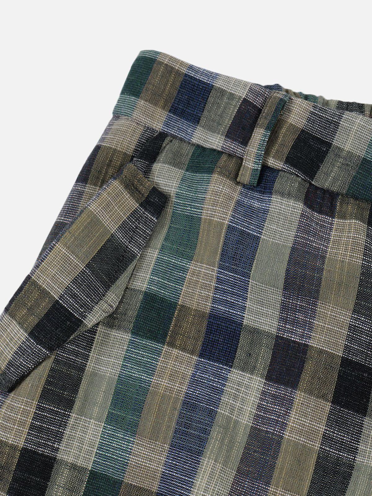 Aelfric Eden Plaid Wrinkle Loose Pants Product Image