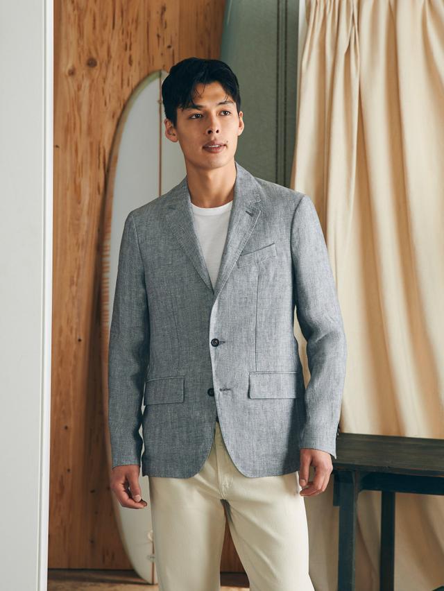 Reserve Linen Herringbone Blazer - Light Graphite Herringbone Male Product Image