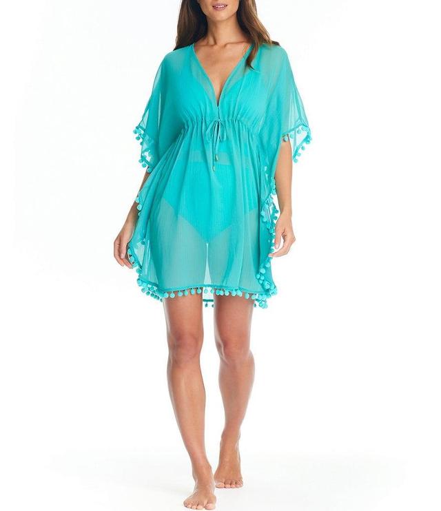 Bleu Rod Beattie Gypset Chiffon V-Neck Caftan Swim Cover Up Product Image