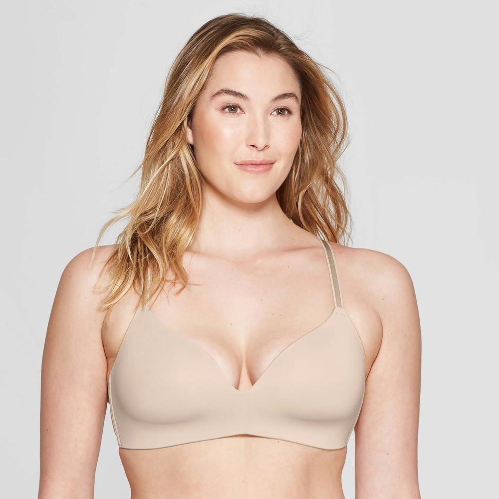 Womens Bliss Lightly Lined Wirefree Bra - Auden Soft Beige 40D Product Image