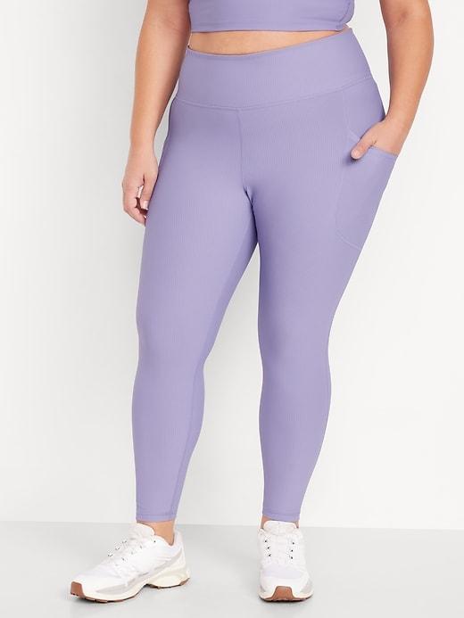 High-Waisted PowerSoft Rib Leggings Product Image