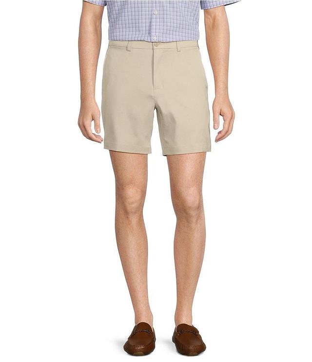 Roundtree & Yorke Performance Flat Front Straight Fit 7#double; Inseam Solid Shorts Product Image