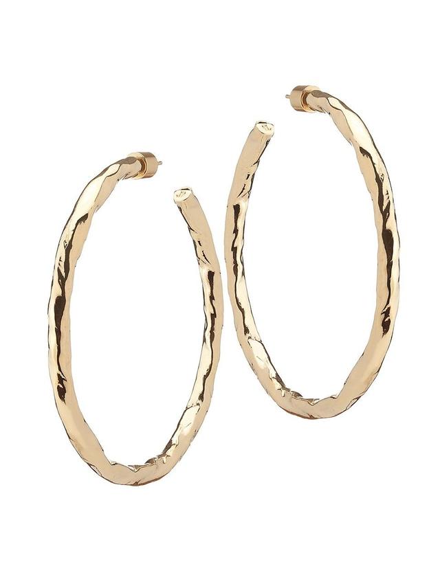 Womens Hailey 10K-Gold-Plated Hoop Earrings Product Image