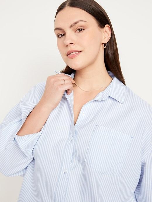 Oversized Button-Down Boyfriend Shirt Product Image