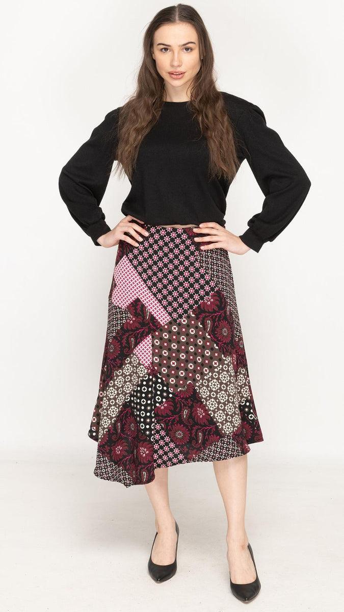 Asymmetrical Skirt - Purple Paisley Patchwork product image